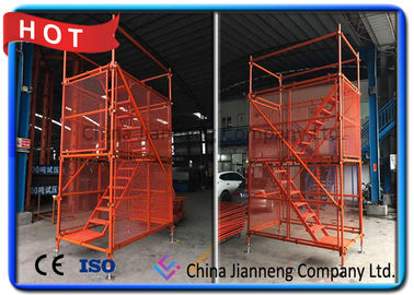 Galvanized Construction Building Steel Ladder Cage / Metal Scaffolding Ladder Cage